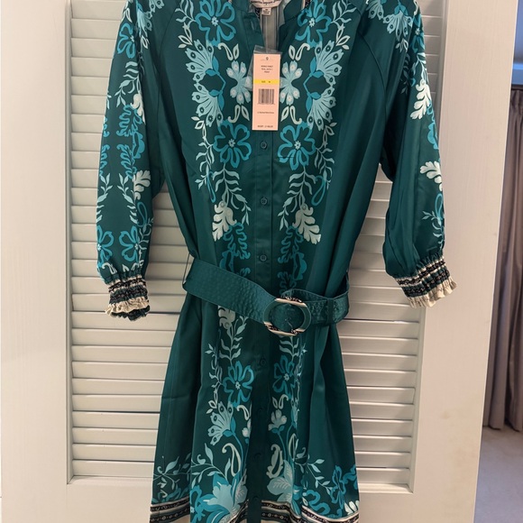 Nannette Teal Floral Long Sleeve Dress - Picture 3 of 7